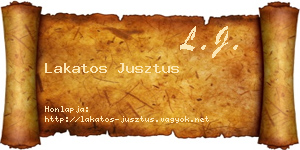 Lakatos Jusztus névjegykártya